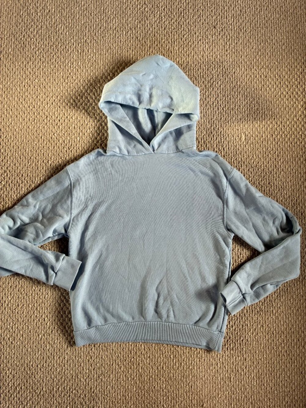 PWT PerfectWhiteTee M Milky Blue Heart Fleece Pullover Hoodie